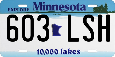 MN license plate 603LSH
