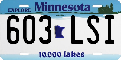 MN license plate 603LSI