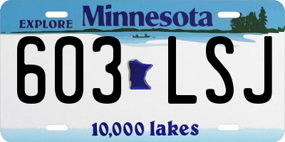 MN license plate 603LSJ