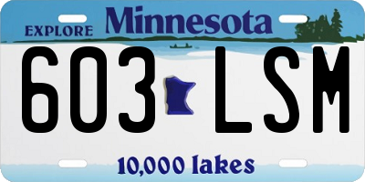 MN license plate 603LSM