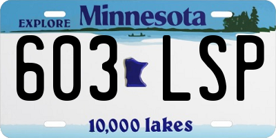 MN license plate 603LSP