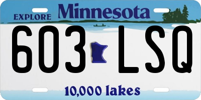 MN license plate 603LSQ