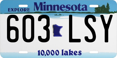 MN license plate 603LSY