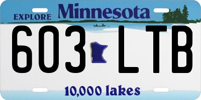 MN license plate 603LTB