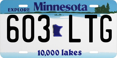 MN license plate 603LTG