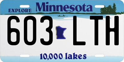 MN license plate 603LTH