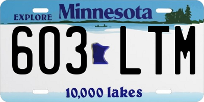 MN license plate 603LTM