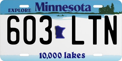 MN license plate 603LTN