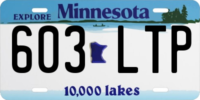 MN license plate 603LTP