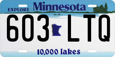 MN license plate 603LTQ