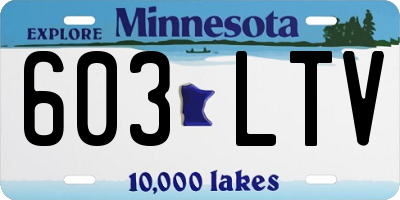 MN license plate 603LTV