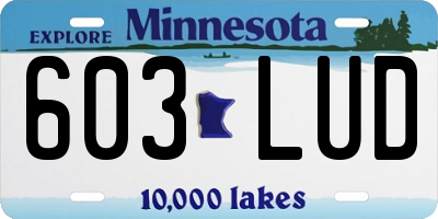 MN license plate 603LUD