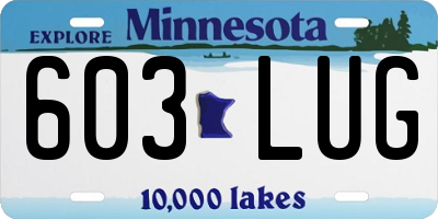 MN license plate 603LUG