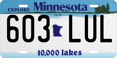 MN license plate 603LUL
