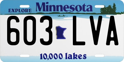 MN license plate 603LVA