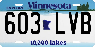 MN license plate 603LVB