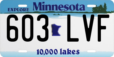 MN license plate 603LVF