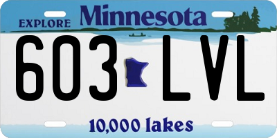 MN license plate 603LVL