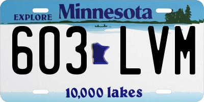 MN license plate 603LVM
