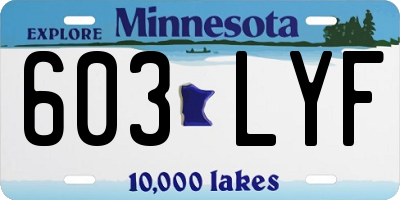 MN license plate 603LYF