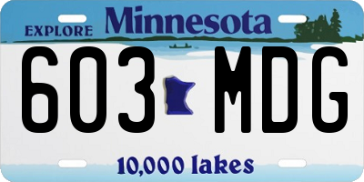 MN license plate 603MDG