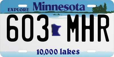 MN license plate 603MHR