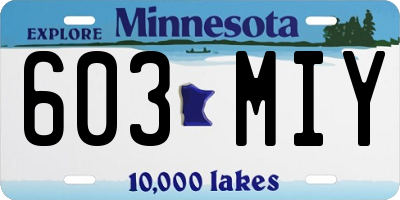 MN license plate 603MIY