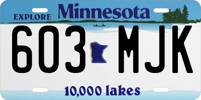 MN license plate 603MJK