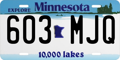 MN license plate 603MJQ