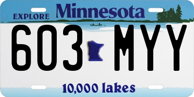 MN license plate 603MYY