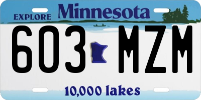 MN license plate 603MZM