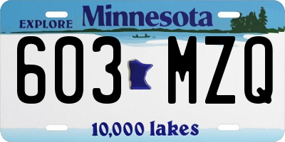 MN license plate 603MZQ