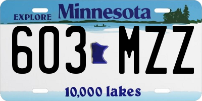 MN license plate 603MZZ