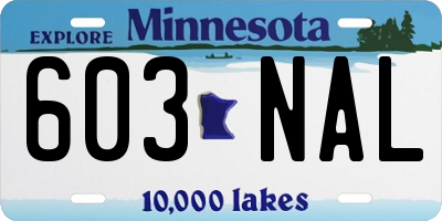 MN license plate 603NAL