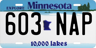 MN license plate 603NAP