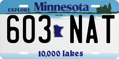 MN license plate 603NAT
