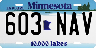 MN license plate 603NAV