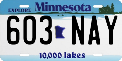 MN license plate 603NAY