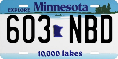 MN license plate 603NBD