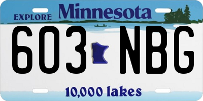 MN license plate 603NBG
