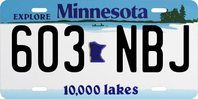 MN license plate 603NBJ