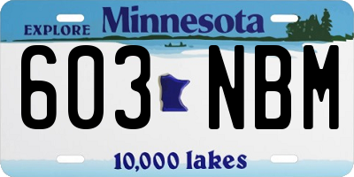 MN license plate 603NBM