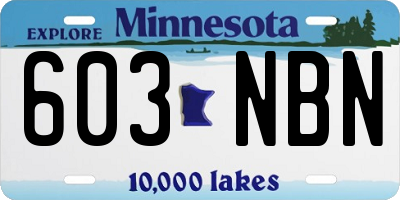 MN license plate 603NBN