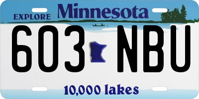 MN license plate 603NBU