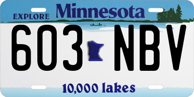 MN license plate 603NBV