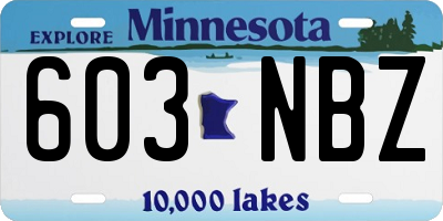 MN license plate 603NBZ