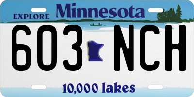 MN license plate 603NCH