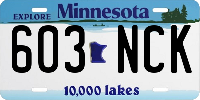 MN license plate 603NCK