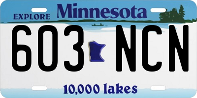 MN license plate 603NCN