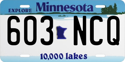 MN license plate 603NCQ